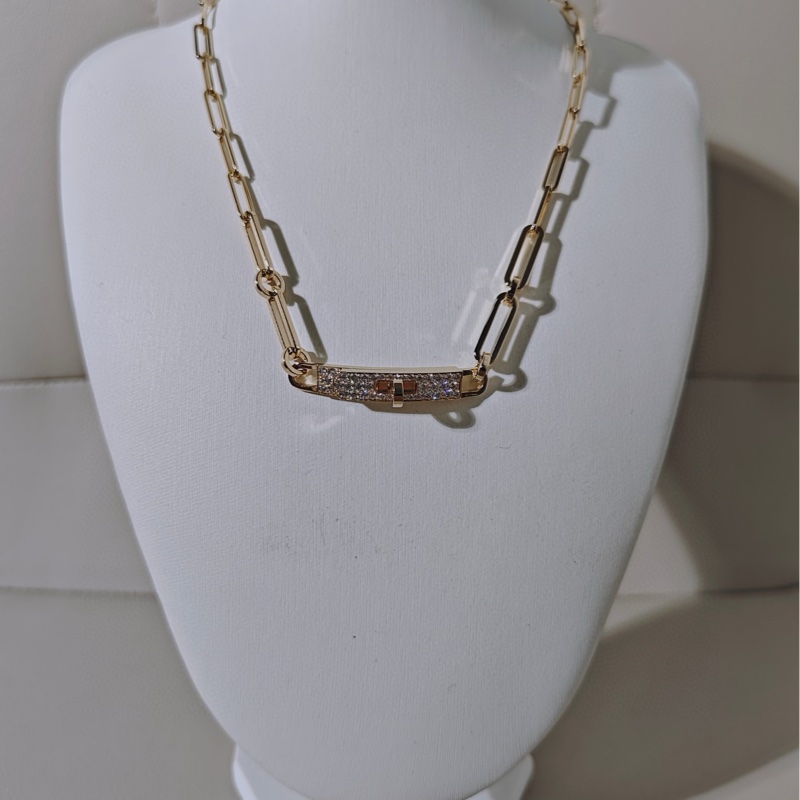 Hermes爱马仕 Kelly Chain 18K黄金满钻Chocker项链-7