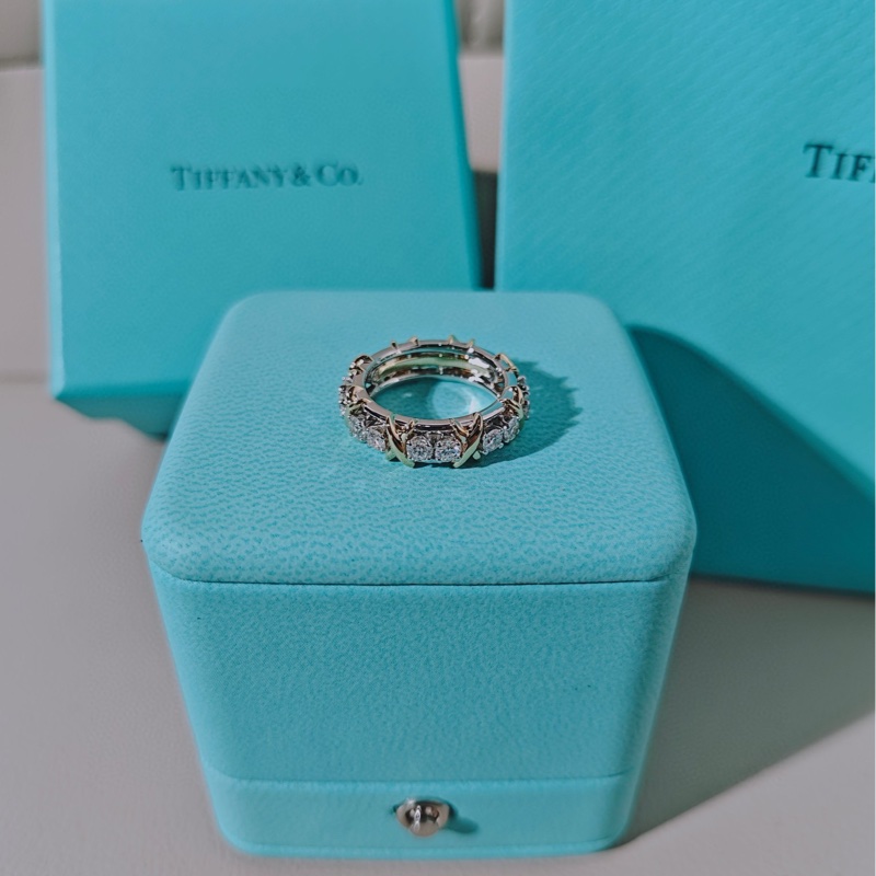 Tiffany蒂芙尼 Jean Schlumberger by Tiffany系列 Sixteen Stone十六石钻石戒指-5
