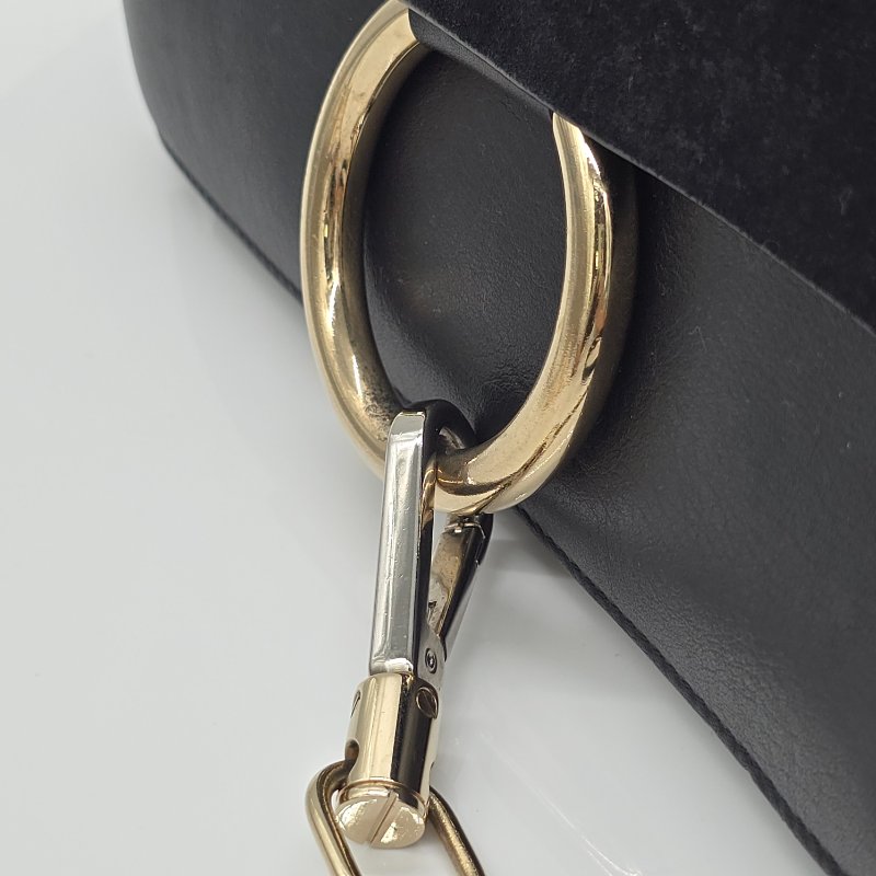 CHLOE FAYE 小號 黑色 牛麂皮 單肩包 斜挎包-7