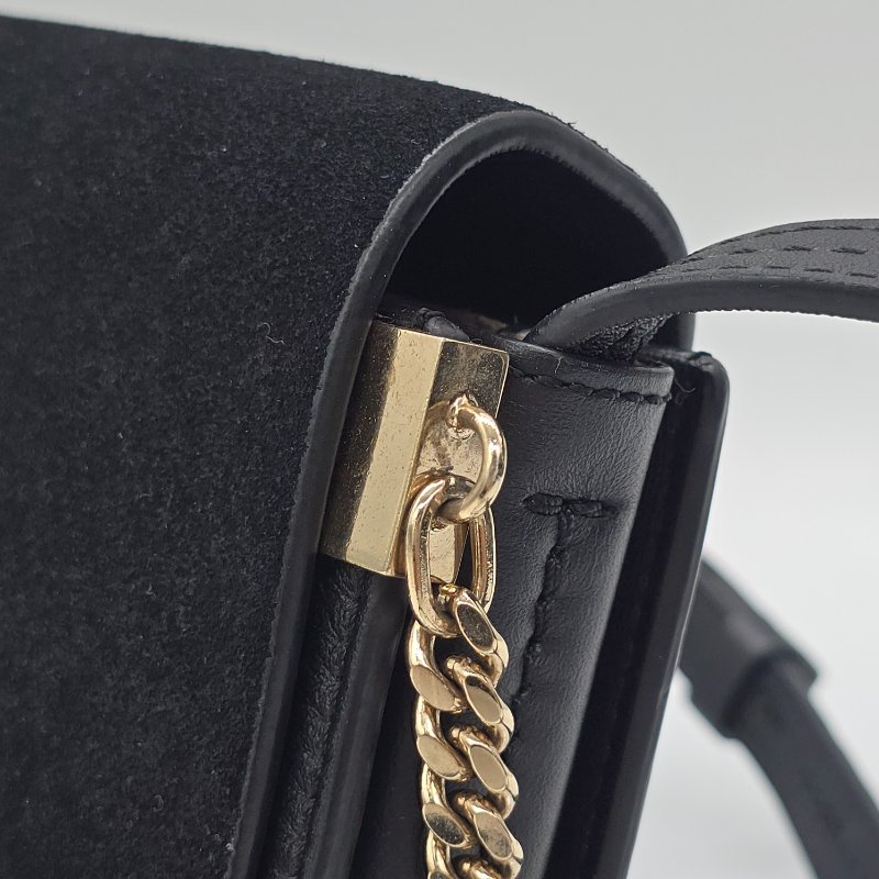 CHLOE FAYE 小號 黑色 牛麂皮 單肩包 斜挎包-8