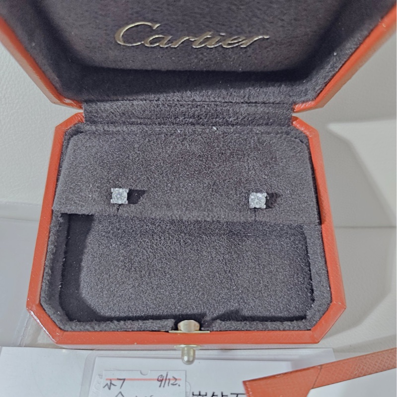 Cartier卡地亚 C De 经典牛头石钻石耳钉-1