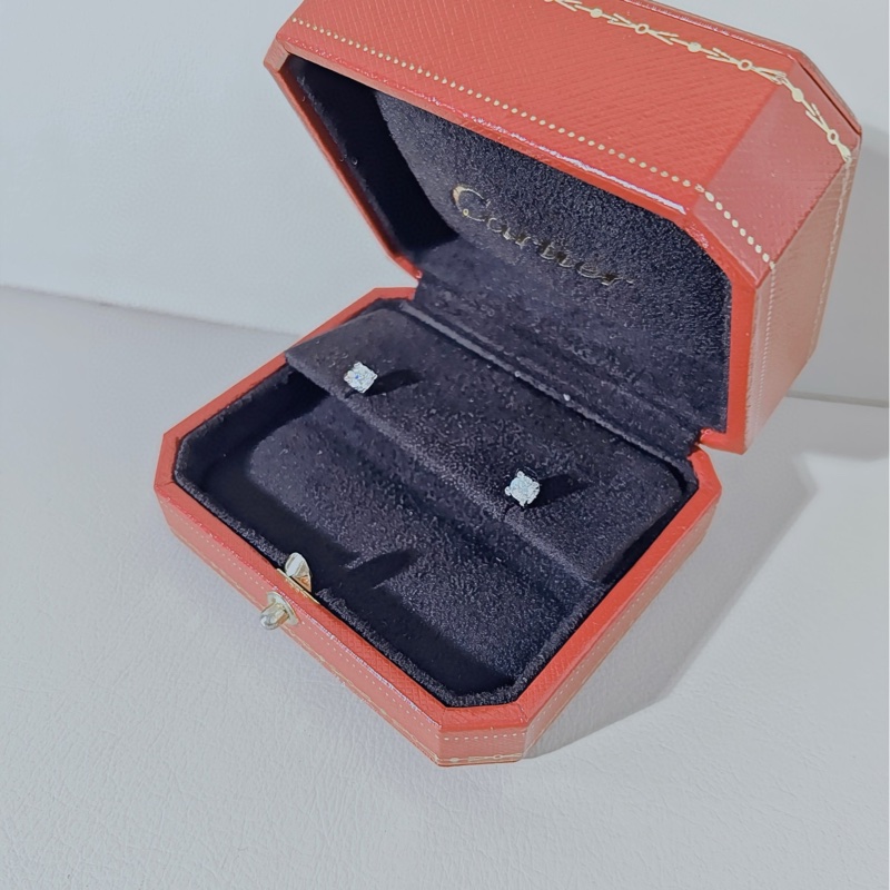Cartier卡地亚 C De 经典牛头石钻石耳钉-3