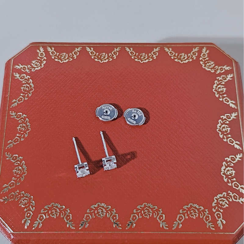 Cartier卡地亚 C De 经典牛头石钻石耳钉-5