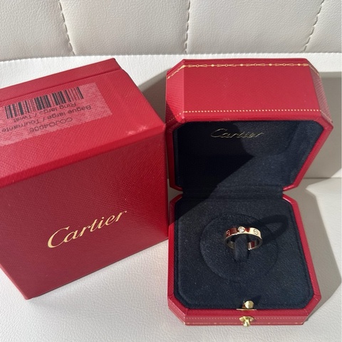 Cartier卡地亚 love系列 18k黄金单钻戒指