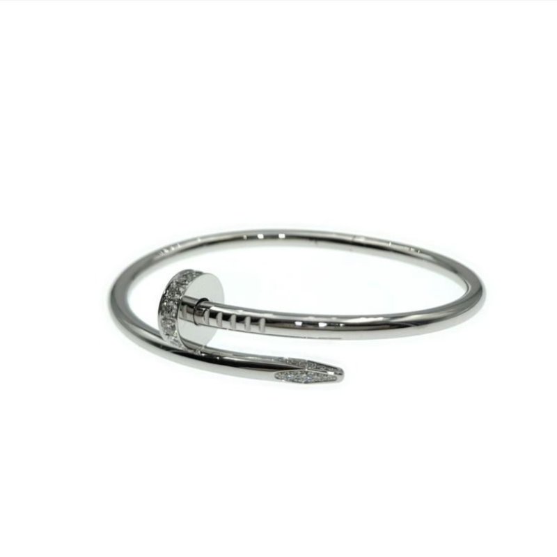 Cartier 卡地亞 juste un clou 18K白金 粗版頭尾鑽石手環 Size 16 Bracelet-1