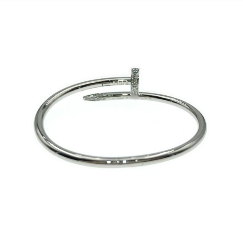 Cartier 卡地亞 juste un clou 18K白金 粗版頭尾鑽石手環 Size 16 Bracelet-2