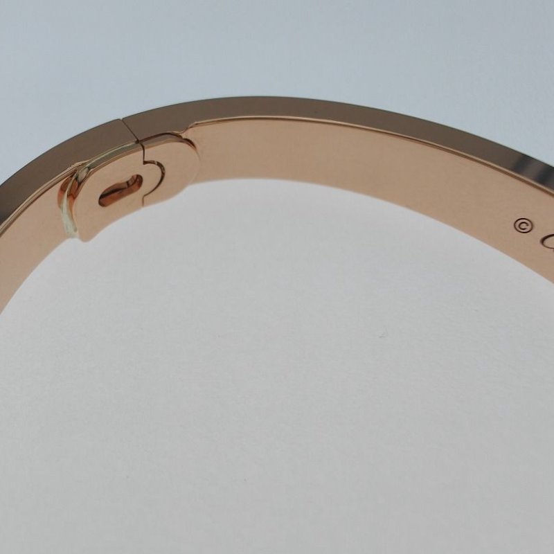 Cartier 卡地亞 love 18K玫瑰金 寬版滿天星鑽石手環 Size 17 Bracelet-8