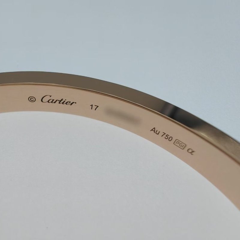 Cartier 卡地亞 love 18K玫瑰金 寬版滿天星鑽石手環 Size 17 Bracelet-9