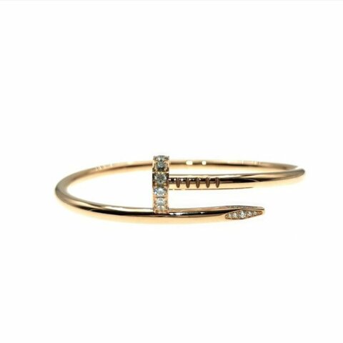 Cartier 卡地亞 juste un clou 18K玫瑰金 粗版頭尾鑽石手環 Size 16 Bracelet