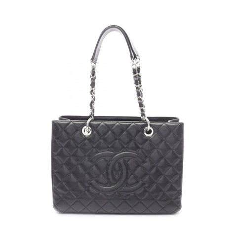 CHANEL Grand Shopping GST 單肩托特包 A50995 皮革 黑色 二手 女款 SHW
