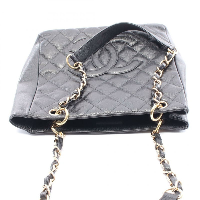 CHANEL Matelasse PST 單肩托特包 A50994 皮革 黑色 二手 女款 GHW CC-6