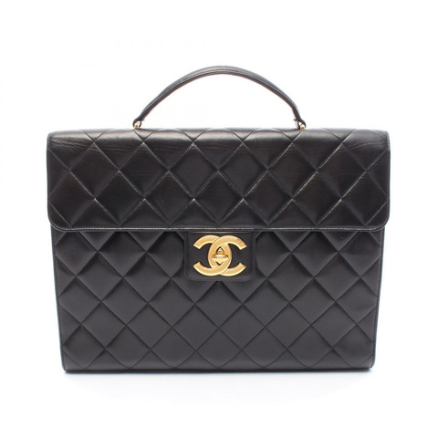 CHANEL Matelasse 商務包 A02794 羔羊皮 黑色 二手 GHW CC 男女通用