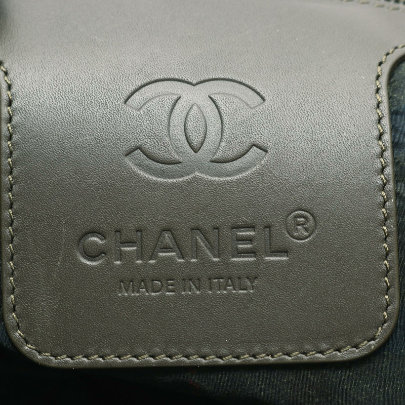 CHANEL Coco Cocoon MM 托特包 手提包 A48611 尼龍皮革 卡其色 二手 女款 SHW CC-3