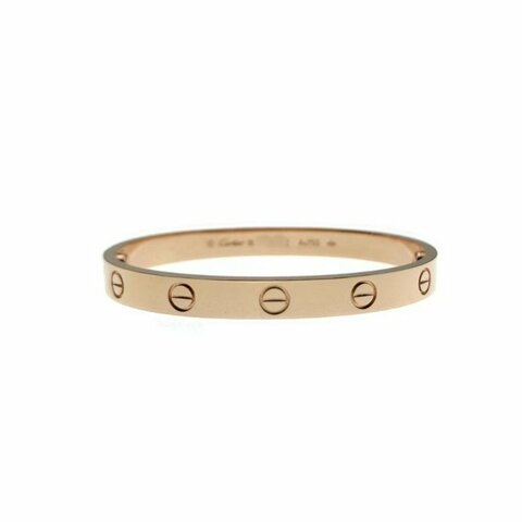 Cartier 卡地亞 love 18K玫瑰金 寬版無鉆手環 Size 16 Bracelet