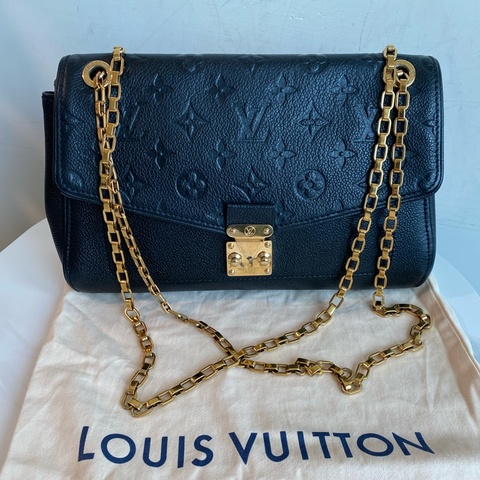 Lv 黑金壓花鏈條包saint germain
