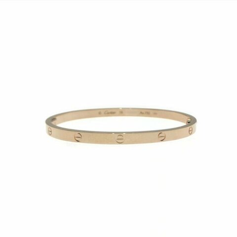 Cartier 卡地亞 love 18K玫瑰金 窄版無鉆手環 Size 16 Bracelet