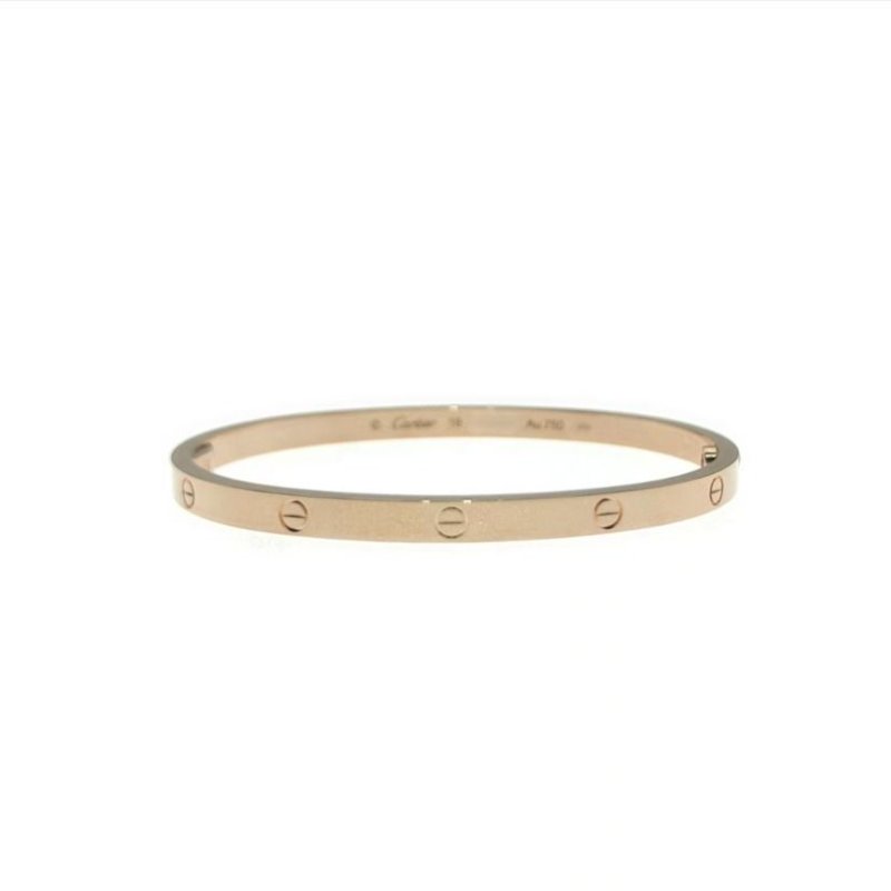 Cartier 卡地亞 love 18K玫瑰金 窄版無鉆手環 Size 16 Bracelet-0