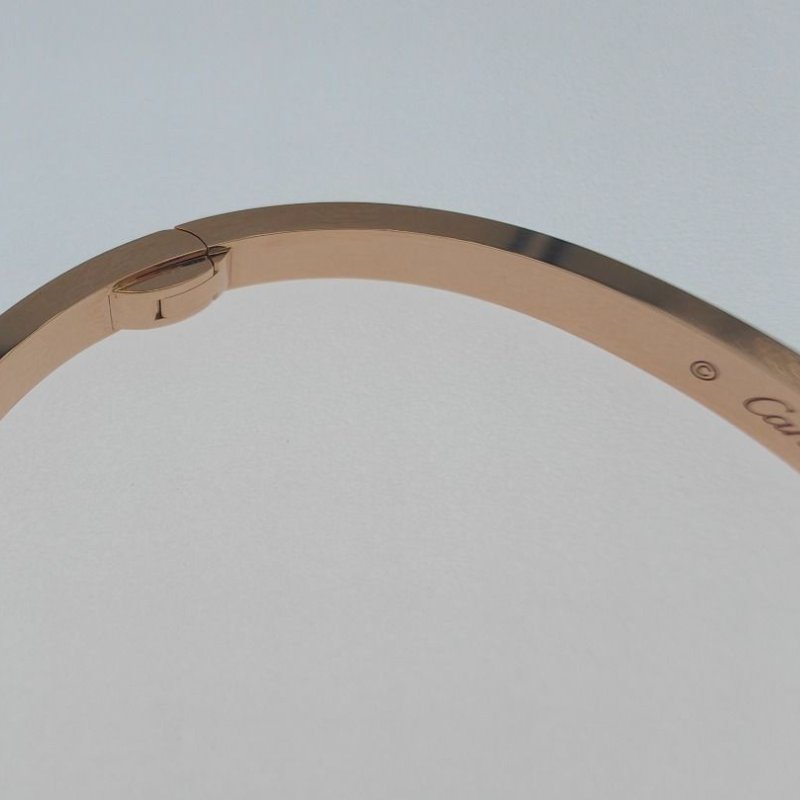 Cartier 卡地亞 love 18K玫瑰金 窄版無鉆手環 Size 16 Bracelet-7