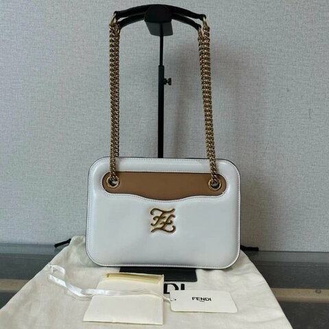 FENDI 金扣手提肩背風琴包 25.5*18*7 98新 配件塵袋