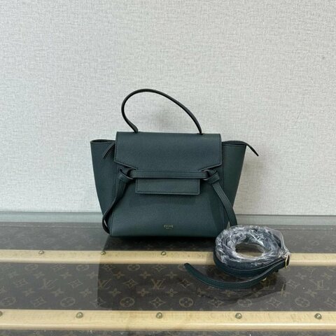 CELINE 綠色金扣小号號鯰魚手提肩背斜背包24*20*13 98新配件塵袋