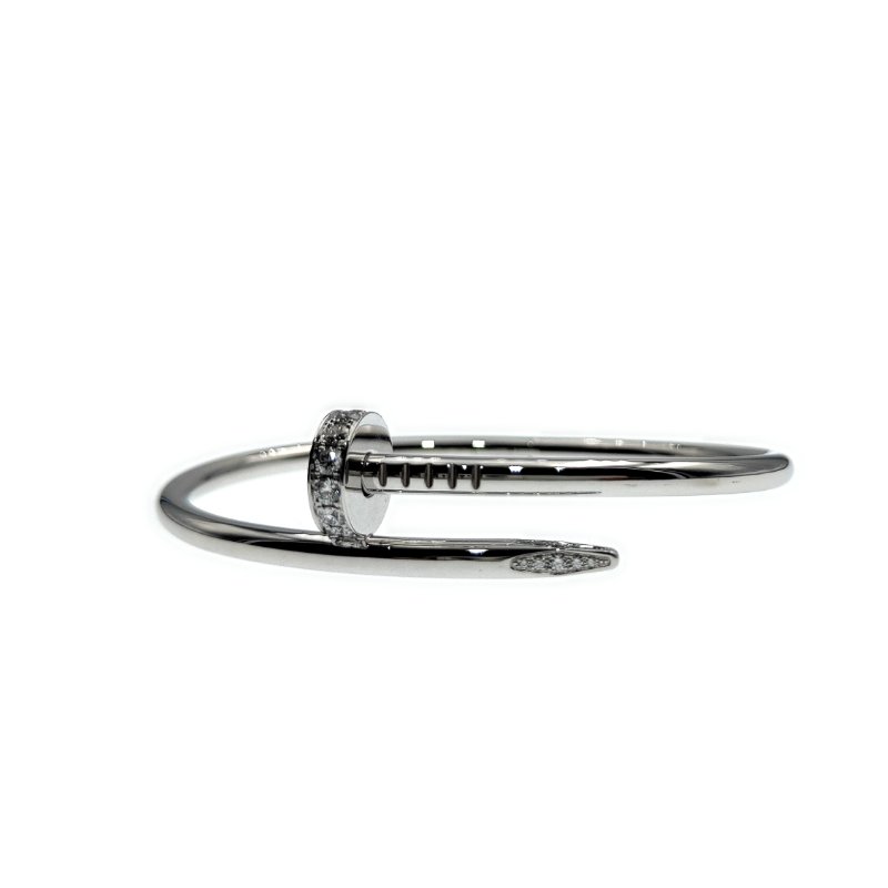 Cartier 卡地亞 juste un clou 18K白金 粗版頭尾鑽石手環 Size 17 Bracelet-1