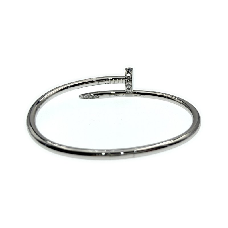Cartier 卡地亞 juste un clou 18K白金 粗版頭尾鑽石手環 Size 17 Bracelet-2