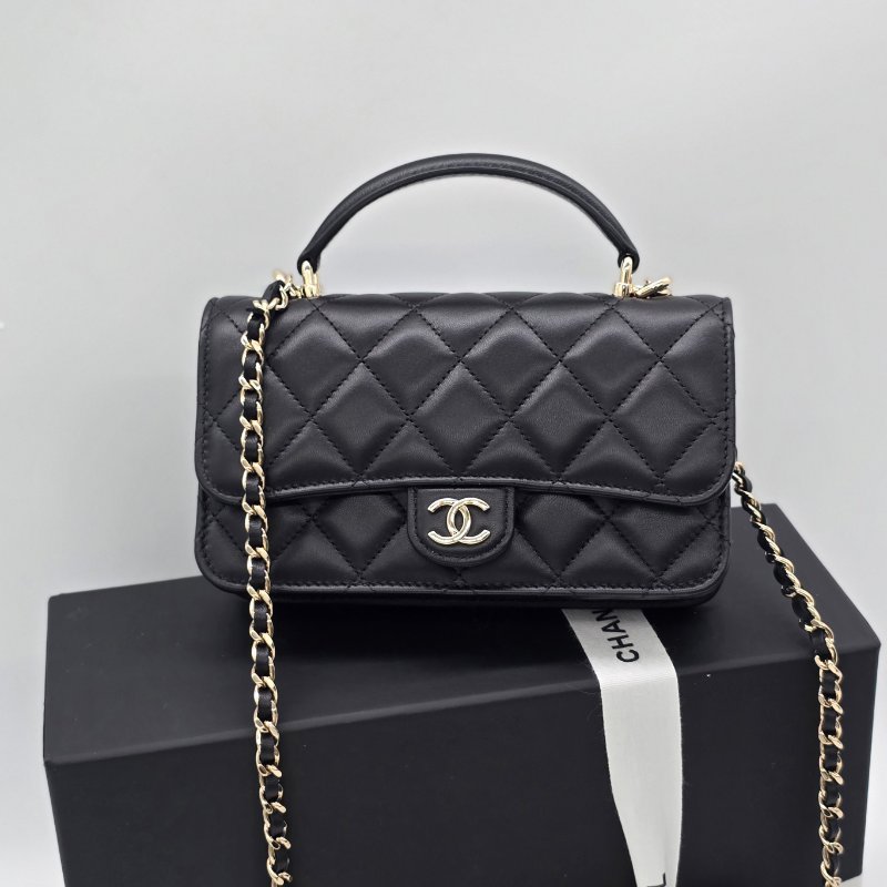 【全新♥️小編實拍📷】CHANEL 香奈兒 24P 黑金MINI HANDLE 口蓋包-3