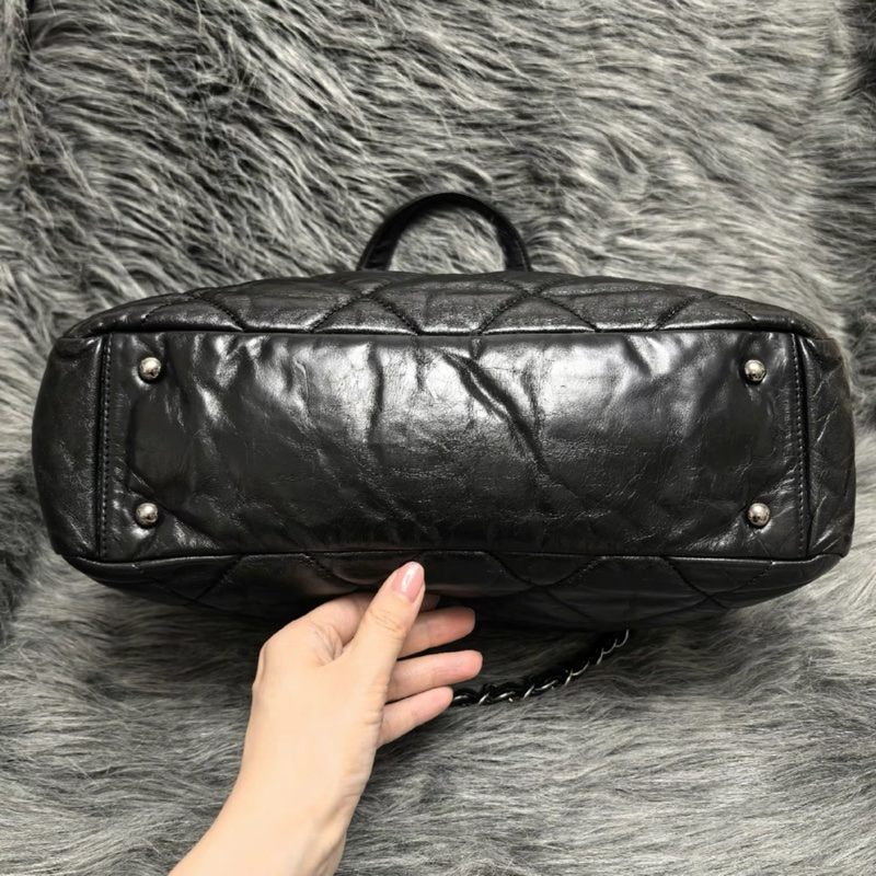 Chanel 香奈兒黑色托特包/泡芙包/機場包/鍊條包/vintage-10