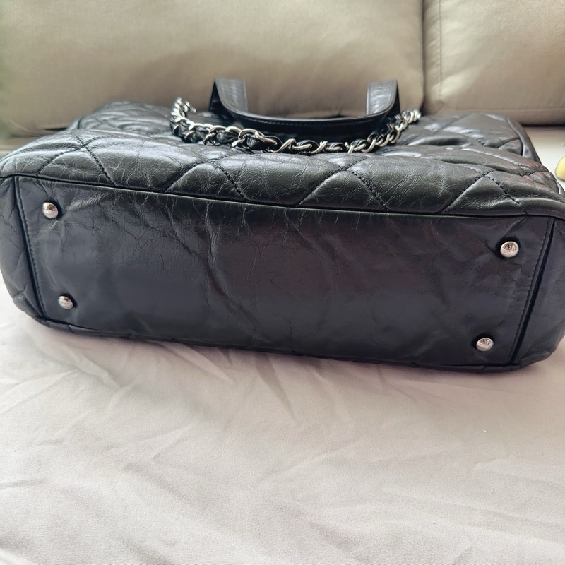 Chanel 香奈兒黑色托特包/泡芙包/機場包/鍊條包/vintage-5