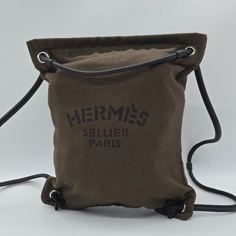 【極新❤️】HERMES ALINE U 刻 烏木棕 帆布 單肩包 購物袋 電腦包 30CM