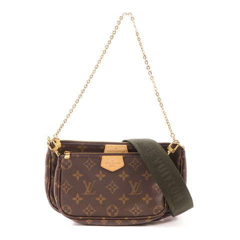 LOUIS VUITTON Monogram Multi Pochette Accessoires金扣手挽肩背兩用袋