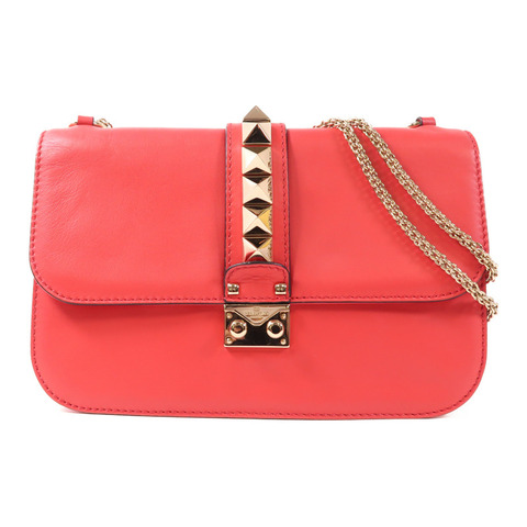 Valentino 牛皮皮革Shoulder Bag金扣鏈帶肩背袋