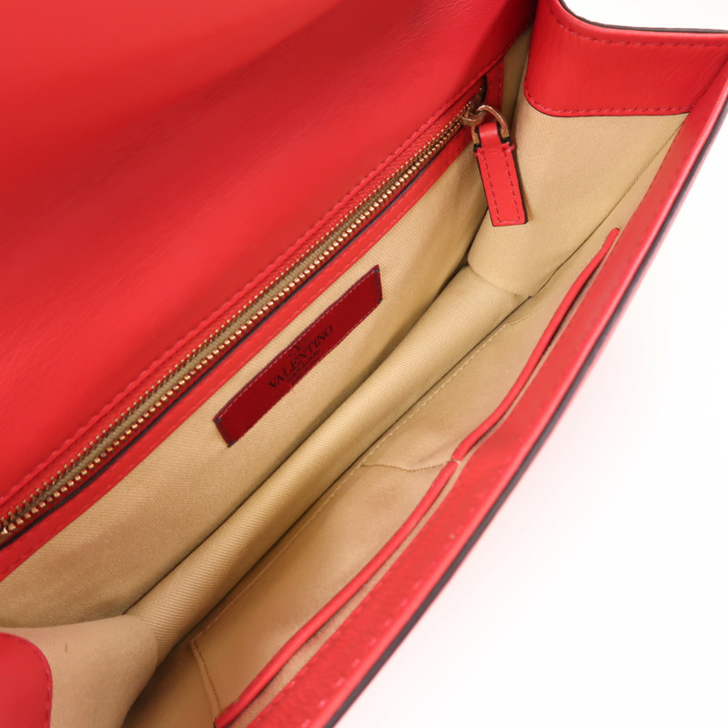 Valentino 牛皮皮革Shoulder Bag金扣鏈帶肩背袋-9