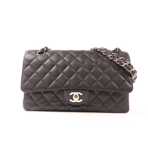 CHANEL 牛皮皮革Classic 25銀扣鏈帶肩背袋