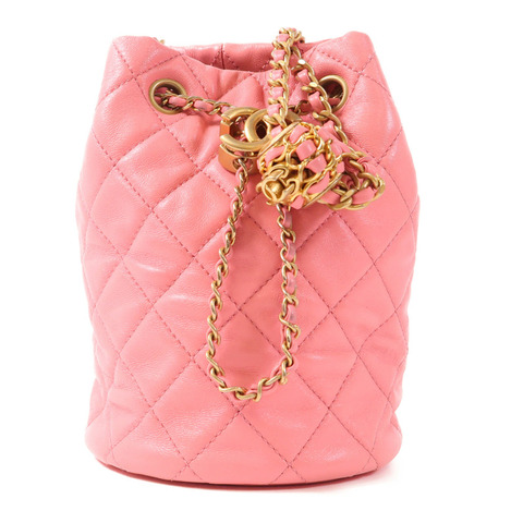 CHANEL 羊皮皮革Chain Shoulder金扣鏈帶肩背袋