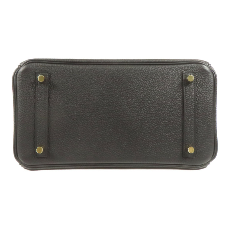 HERMES Togo皮革Birkin 30金扣手挽袋Black-3