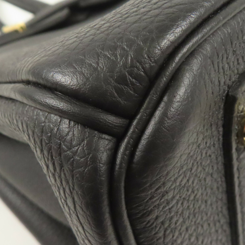 HERMES Togo皮革Birkin 30金扣手挽袋Black-14