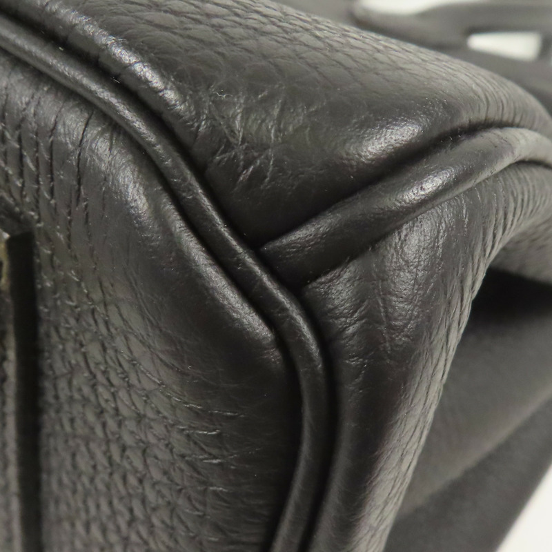 HERMES Togo皮革Birkin 30金扣手挽袋Black-17