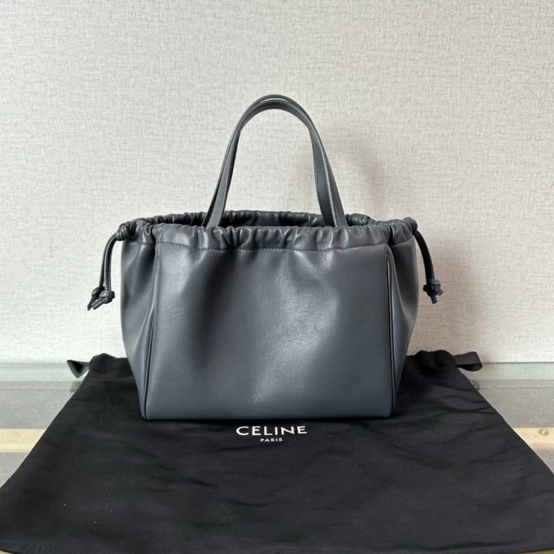 CELINE Cabas Triomphe灰金手提斜背包22*18*13 99新配件塵袋-5