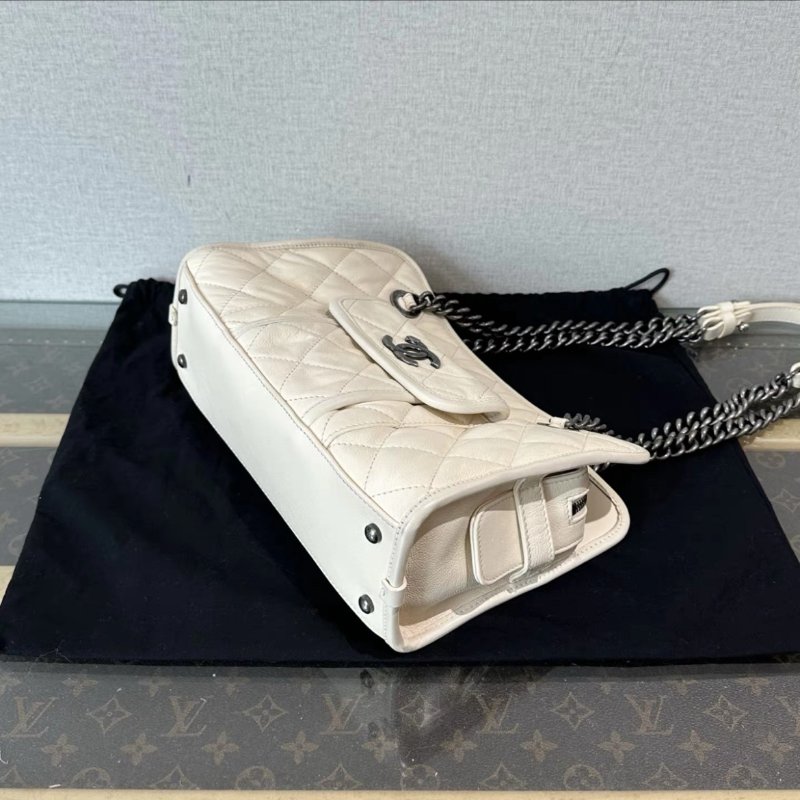 CHANEL vintage孟買肩背腋下托特包29*19*10 98新配件盒子塵袋保卡-4