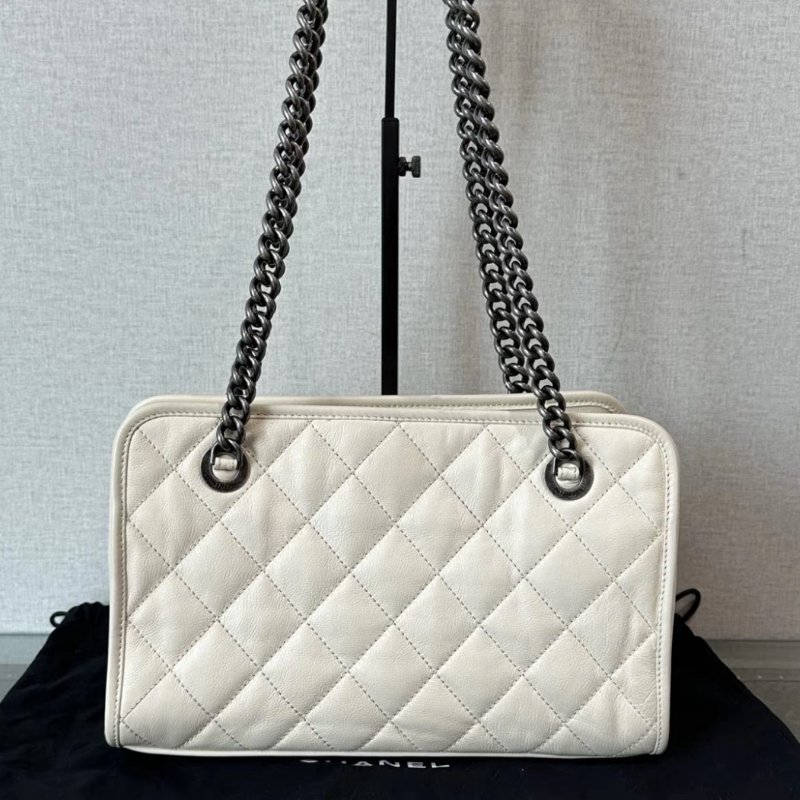 CHANEL vintage孟買肩背腋下托特包29*19*10 98新配件盒子塵袋保卡-5