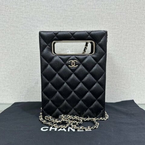 CHANEL 22S黑金魚子醬晚宴包 14*19*6 99新配件塵袋