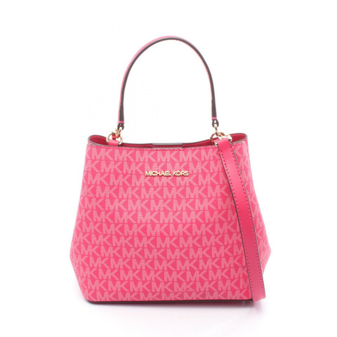 Michael Kors PRATT 水桶斜背包小號手提包 35S4G3FM5V PVC 塗層帆布 粉紅色 二手 女款