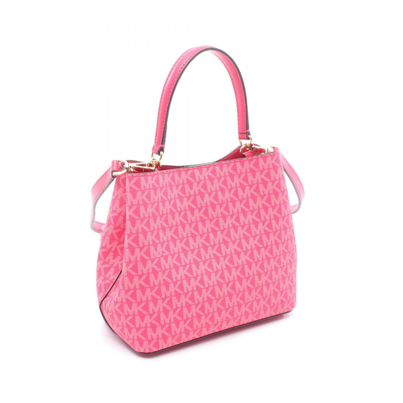 Michael Kors PRATT 水桶斜背包小號手提包 35S4G3FM5V PVC 塗層帆布 粉紅色 二手 女款-1