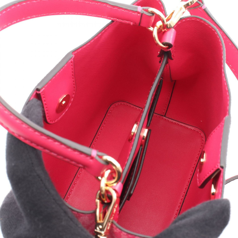 Michael Kors PRATT 水桶斜背包小號手提包 35S4G3FM5V PVC 塗層帆布 粉紅色 二手 女款-2