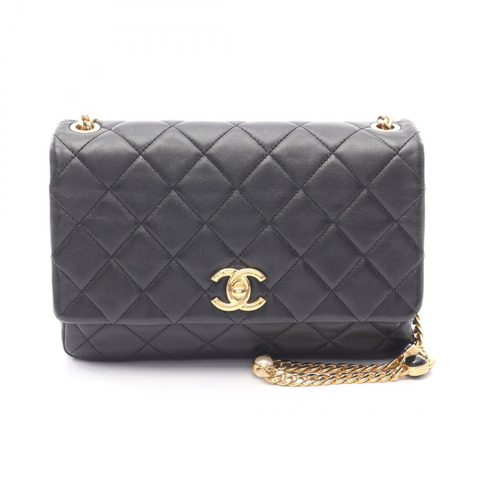 CHANEL Matelasse 鏈條單肩包 AS3480 羔羊皮 黑色 二手 GHW CC