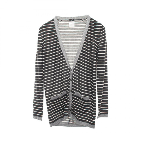 CHANEL 開襟衫針織衫 P34618K01089 羊絨絲 黑白二手女款 #38