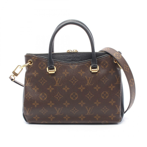 LOUIS VUITTON Pallas BB 單肩包手提包 M42960 字母帆布 黑色 二手 LV