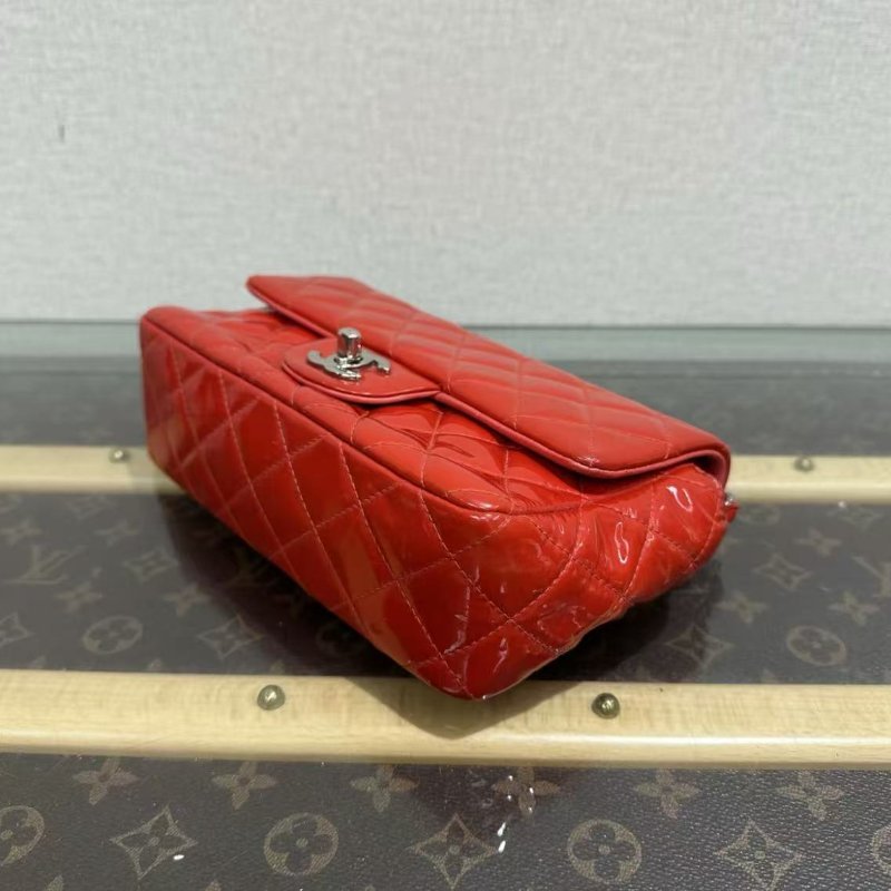 CHANEL 紅銀漆皮cf大mini 20*12 98新配件塵袋-5