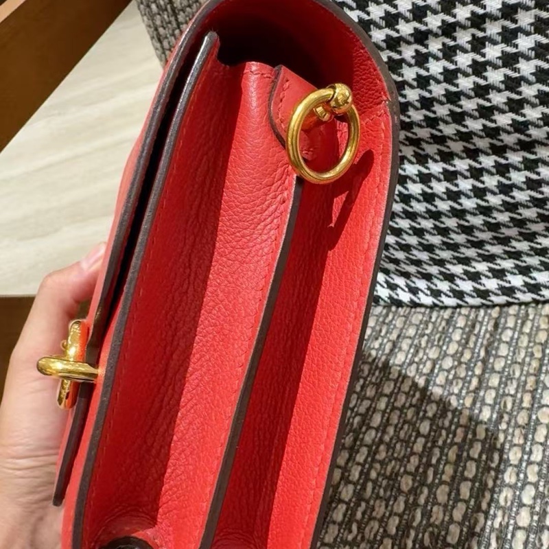 🌟Hermes🌈Mini Roulis 19❤️蕃茄紅色金扣❤️99新🌟evercolor皮🌟-1